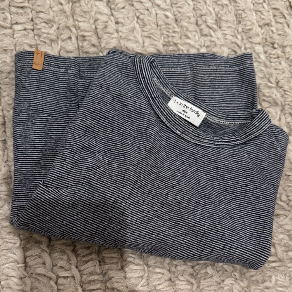 Softest blue and grey/whjte  Striped Long Sleeve Tee
